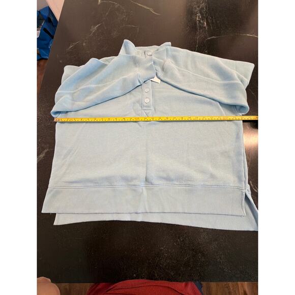 American Eagle SoftTech Lived-In Quarter Zip Pullover Light Blue Men’s Small NWT - Picture 9 of 10